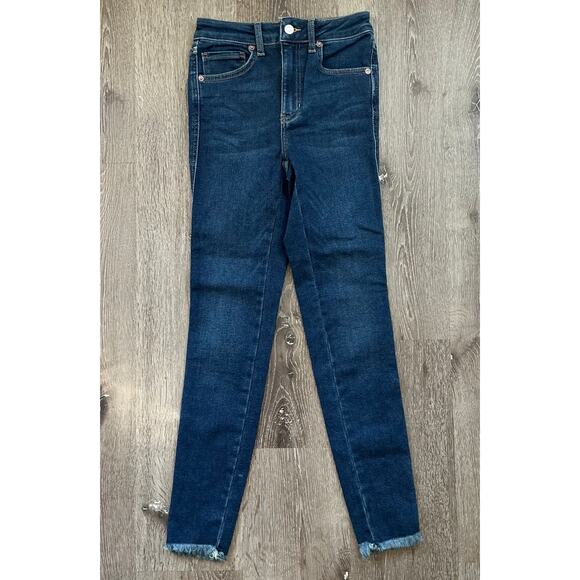 We The Free Dark Wash Raw Hem Skinny Jegging Size 25 - Picture 1 of 12